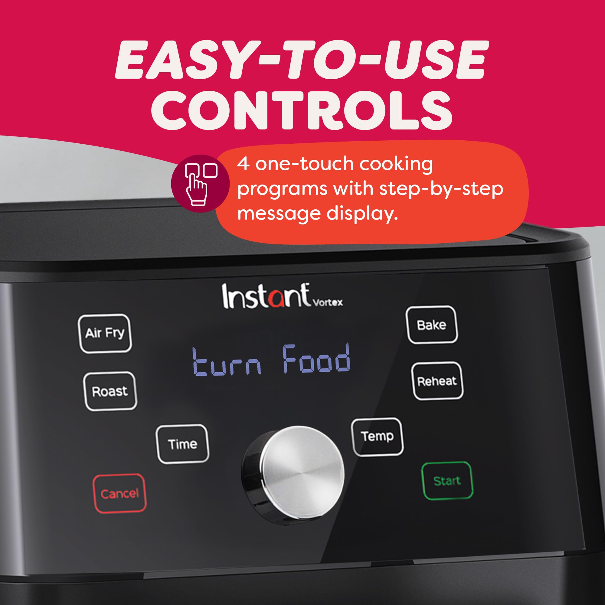 Instant Pot Vortex - Freidora de aire XL de 6 cuartos de galón, funciones 4 en 1 que cruje, asa, recalienta, hornea para comidas rápidas y fáciles, más de 100 recetas en la aplicación, es apta para