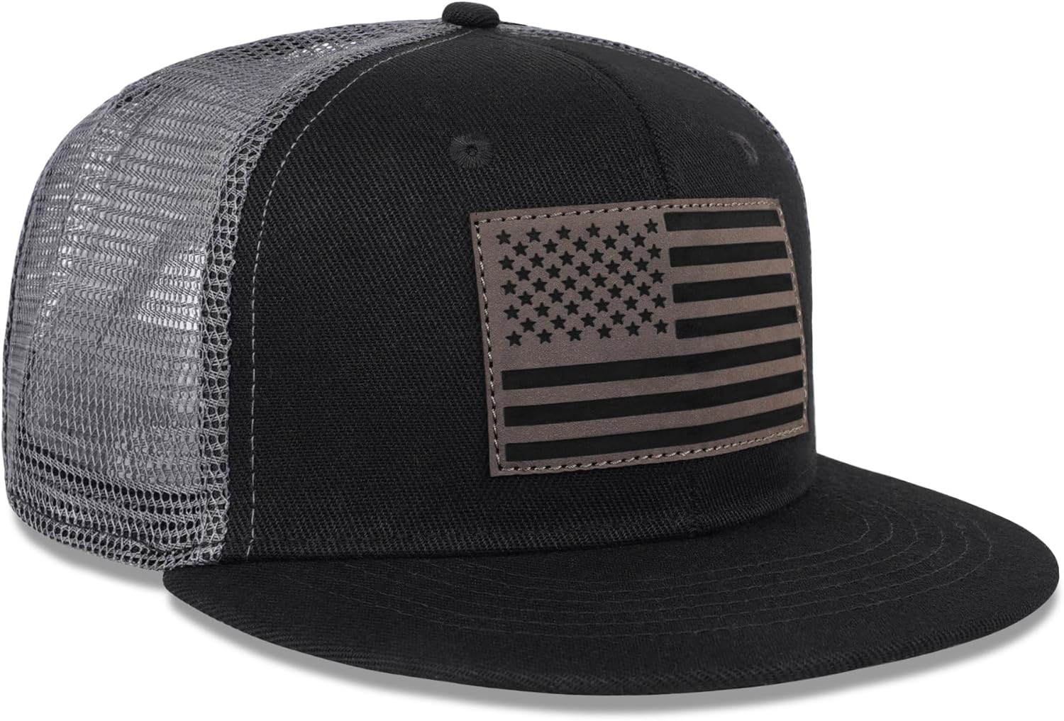 American Flag Snapback Hats - Flat Bill Brim Hat for Men Women - Breathable & Adjustable Fit for Casual Wear - Image 2