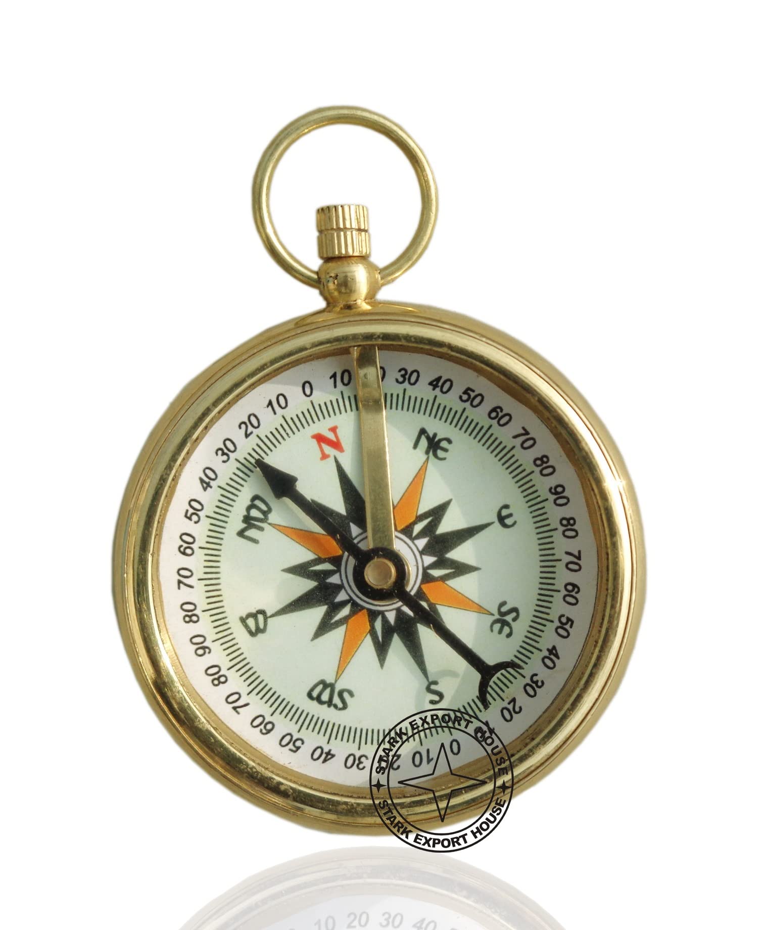 Brass 2 Inch Sundial Compass Direction Working Pocket Compass (KMJU)-picture-48