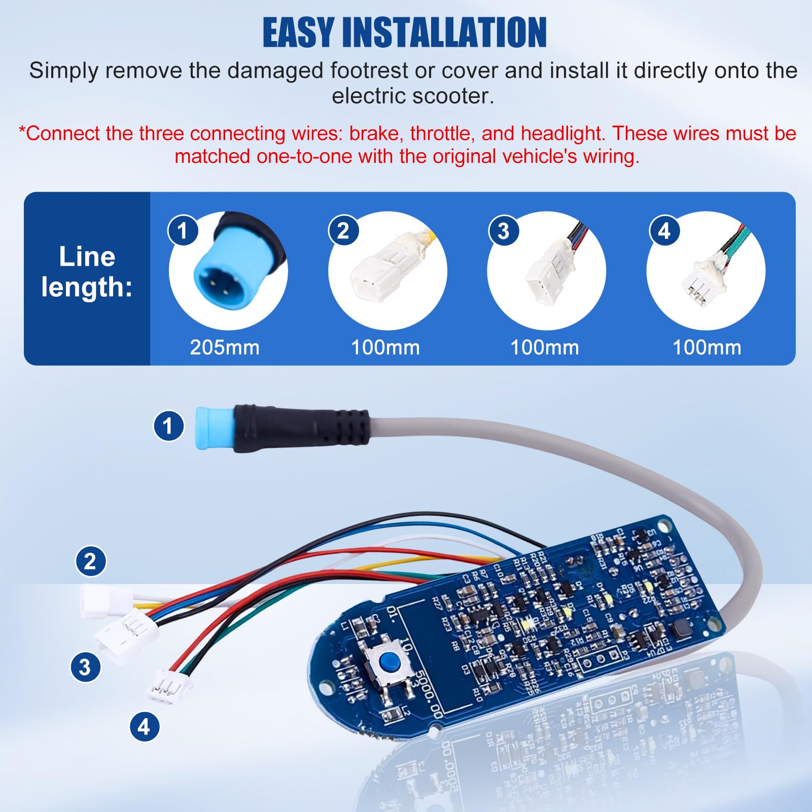 BuyWeek Tableau de Bord Bluetooth de Trottinette Électrique pour Xiaomi M365, Carte de Circuit Imprimé de Scooter Électrique Affichage Clair des Données avec Cache de Protection