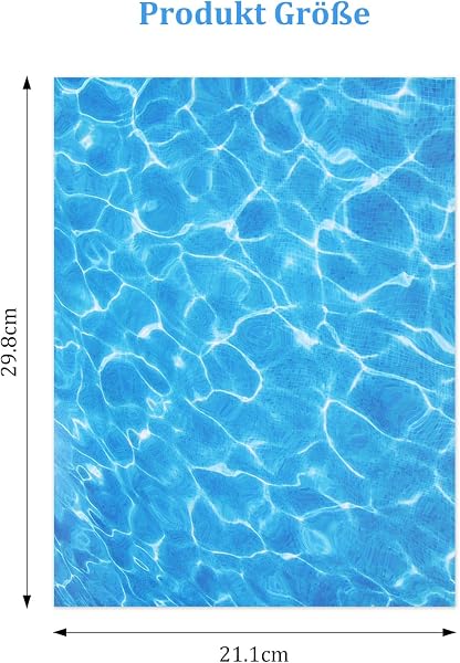 5 fogli di adesivi per texture d'acqua, decorazione blu pacifico di alta qualità con carta autoadesiva per accessori modellismo, diorama, paesaggio modellistico, superfici d'acqua creative - 2