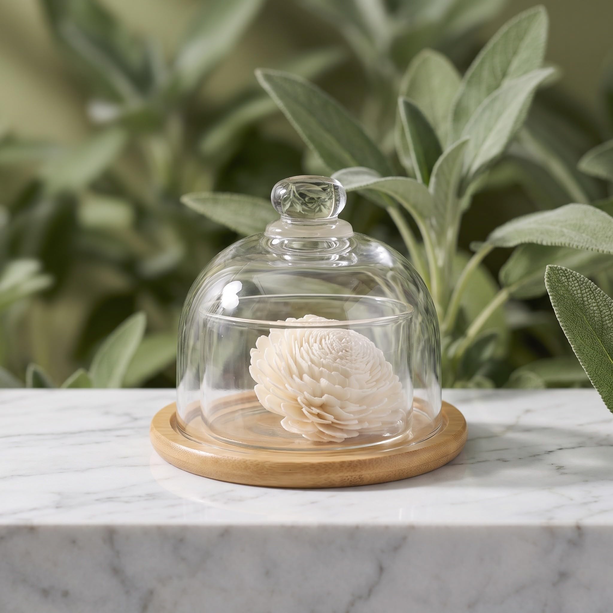 Zerodeko 1 Set di diffusore di aromi a Campana in Vetro con Base in bambù