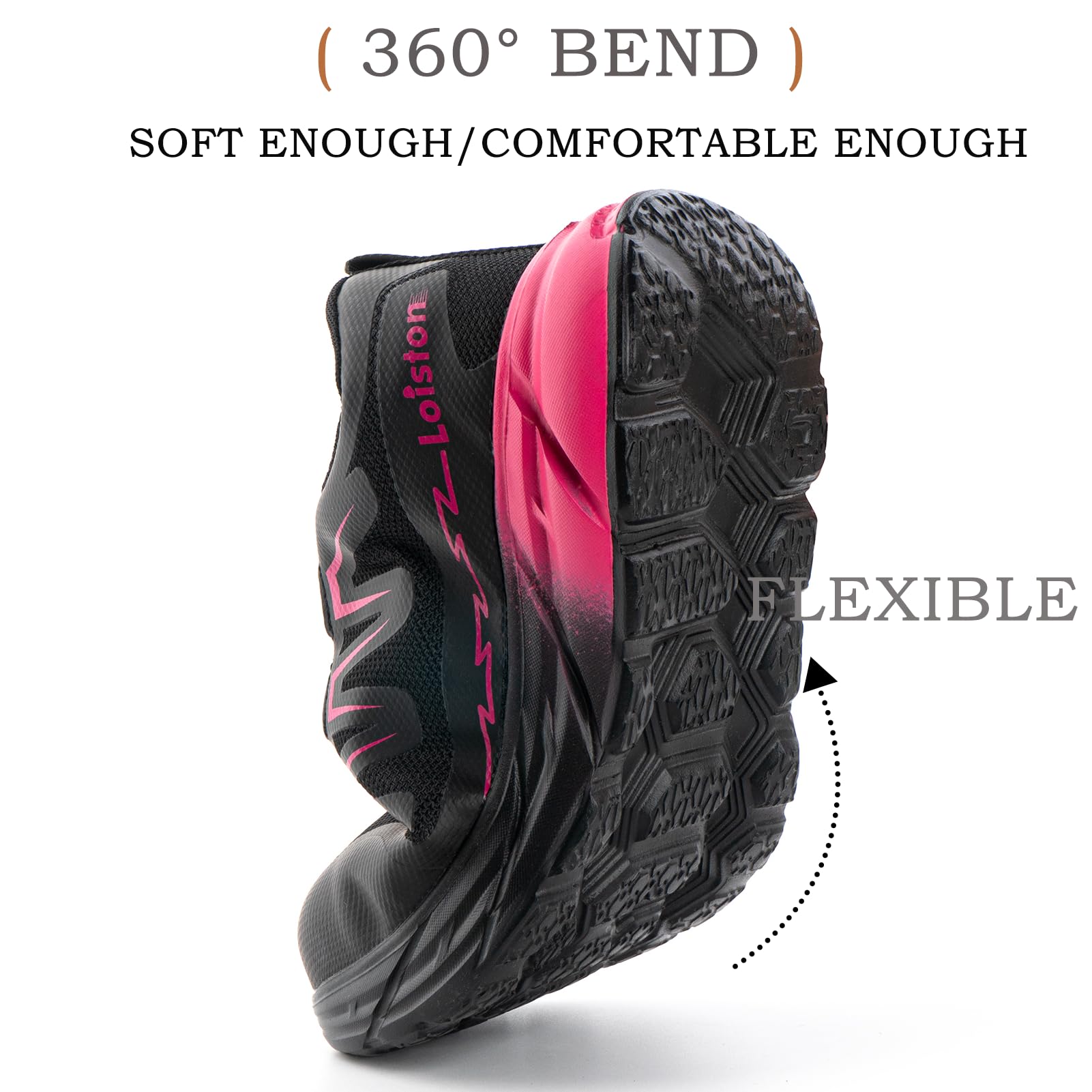 Zapatos de Seguridad Mujer Calzado Seguridad Zapatillas de Trabajo Mujer Ligeros Comodas Antideslizantes Rosa NT4 EU39