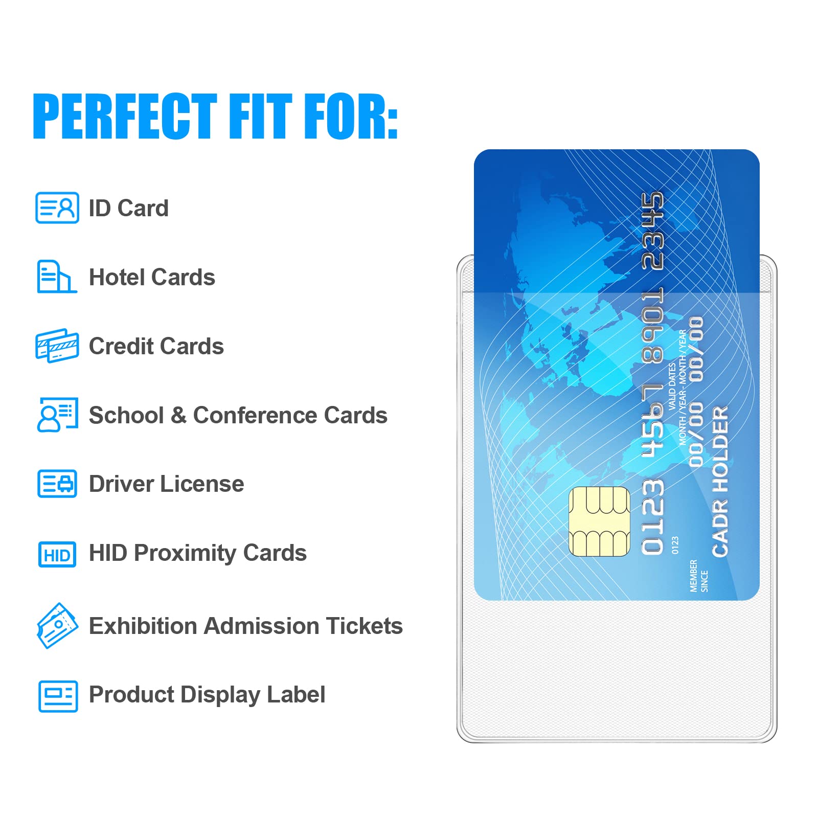 Vicloon Protectora Tarjeta de Crédito, 30Pcs Protector de Tarjeta PVC, Tarjetero Transparente Mate, Fundas para Tarjetas de Crédito, Tarjeta Bancaria, Tarjeta de Identificación