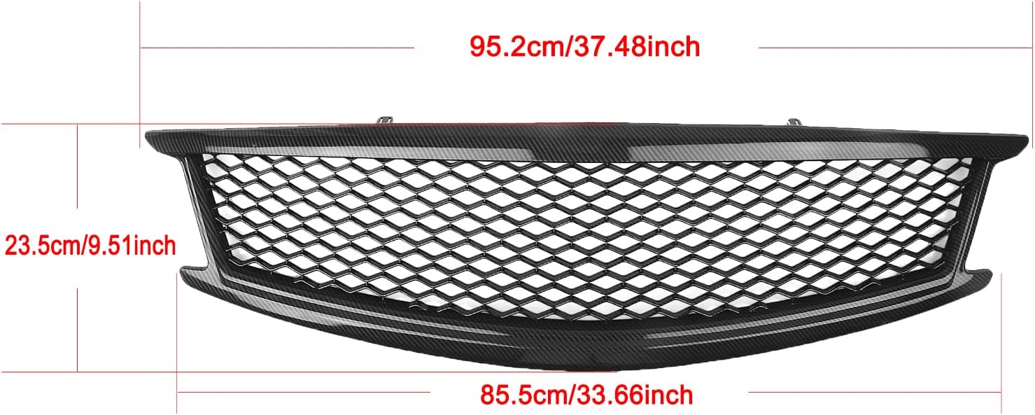 Front Car Bumper Grille Grill for Infiniti G37 G25 2010-2013 Q40 2015 4 Door Sedan Carbon Fiber Look