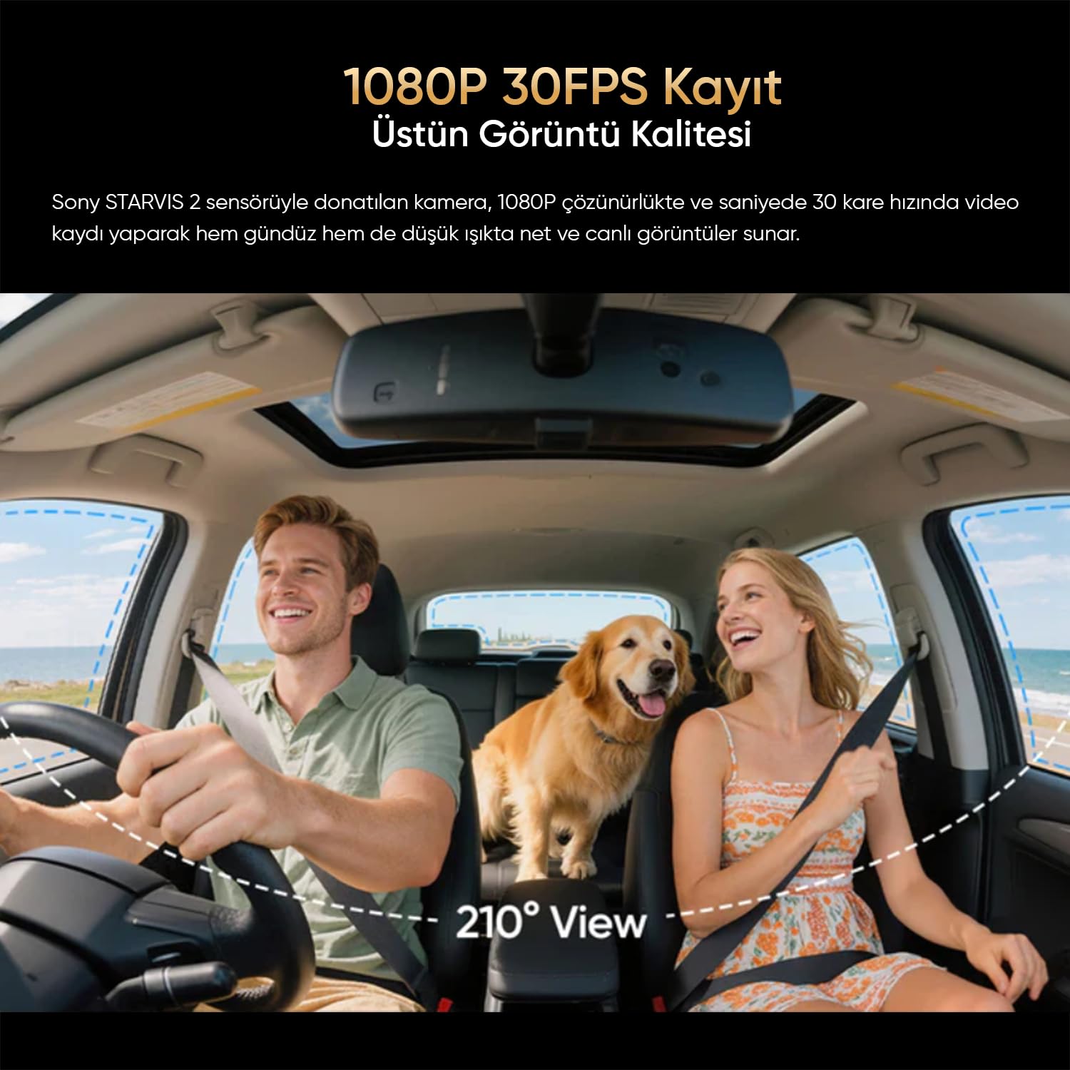 Viofo RNF210 A229 Pro/Plus/Ultra Uyumlu 1080P Kızılötesi Balıkgözü İç Kamera