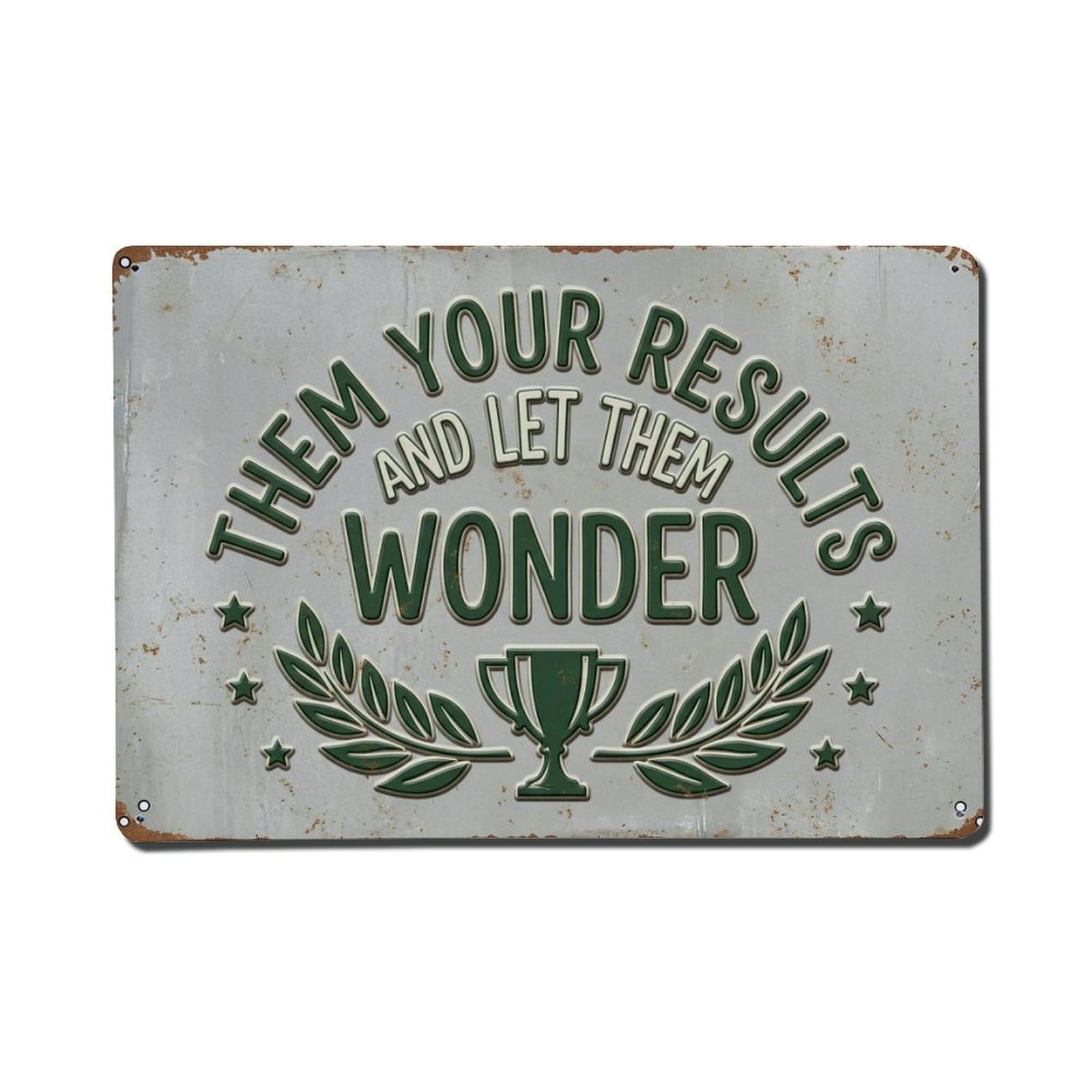 Results Speak Louder Gym Retro Motivational Slogans Vintage Metal Tin Sign Plaque Wall Decor for Cafe, Club, Garden Metal Poster 8x12Inch