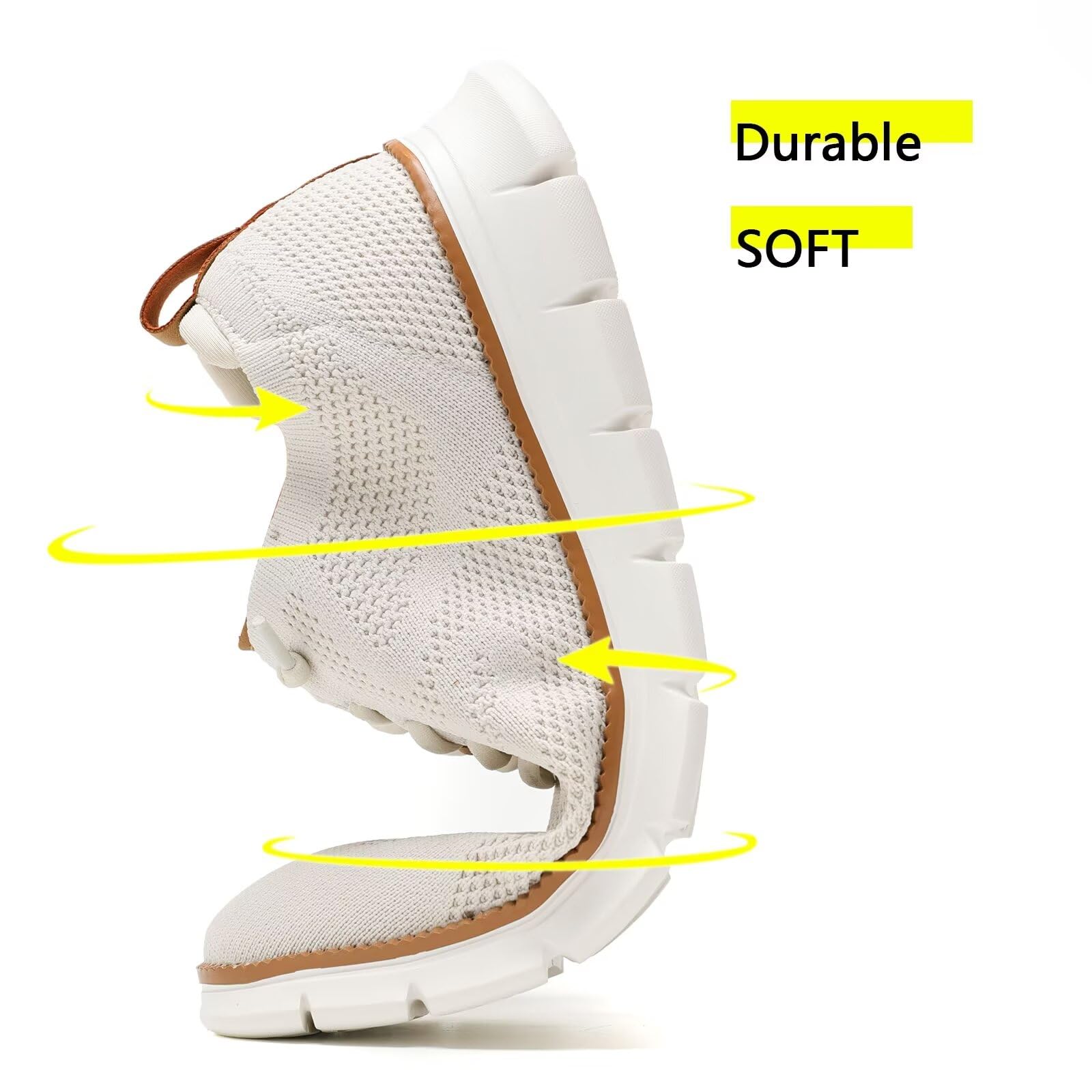 Chaussures Oxford de Bureau pour Homme en Maille, Baskets Décontractées Légères et Respirantes pour le Travail, Chaussures de Ville Confortables pour Homme, beige, 44 EU
