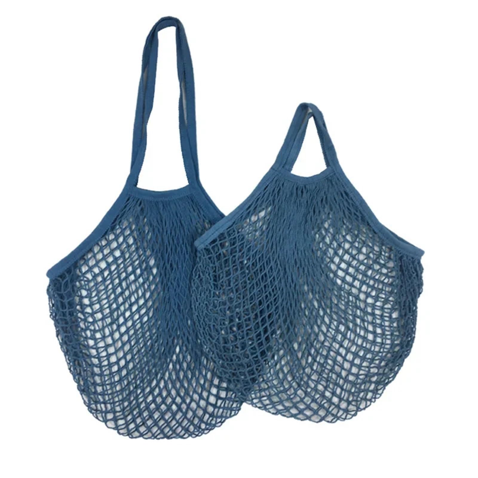 Bolsas de malla reutilizables 100% algodón, lavables, portátiles, lavables, portátiles, respetuosas con el medio ambiente, gris/azul, 5set, Un estilo