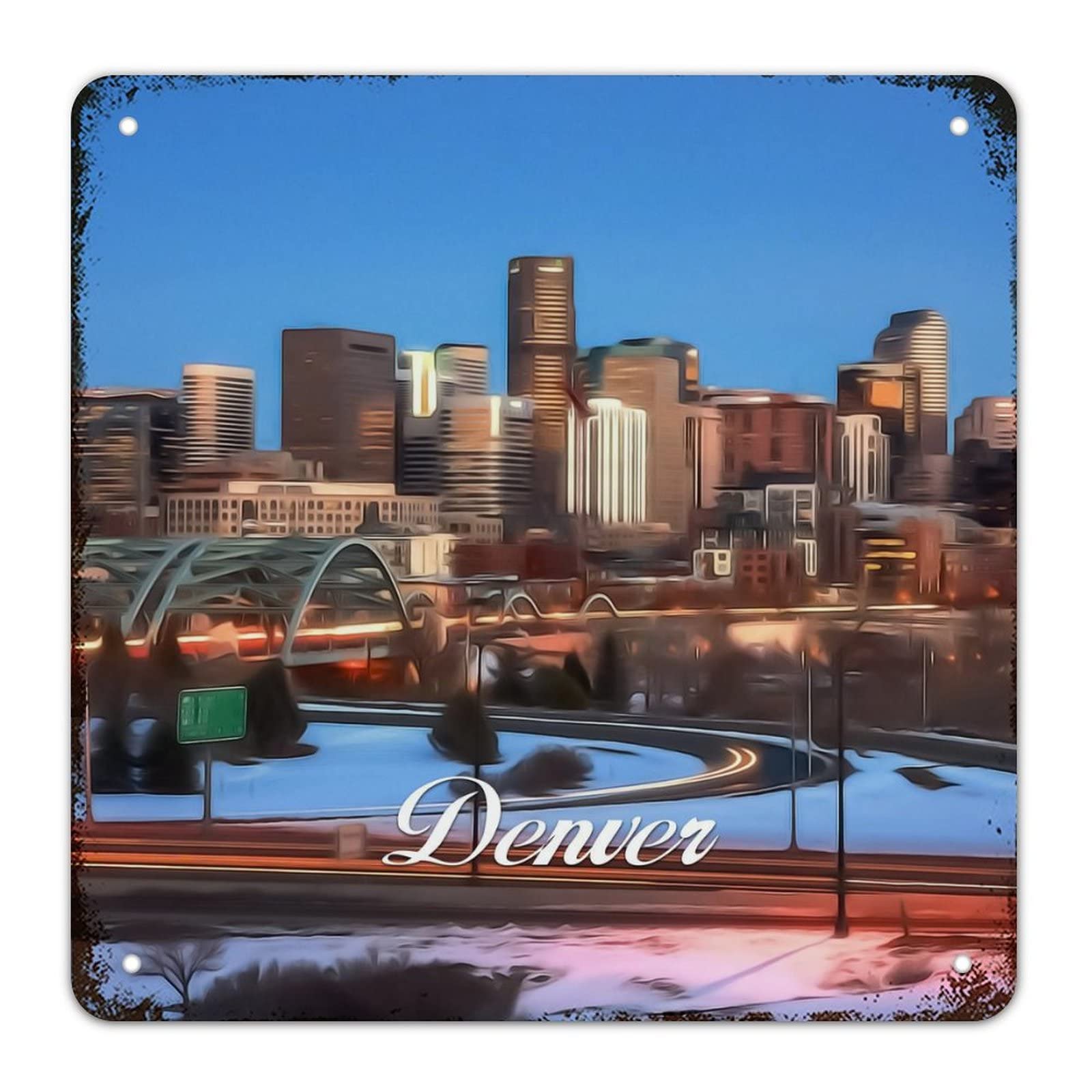 Plaque métal vintage Denver Colorado pour créer une ambiance loft américain chez soi