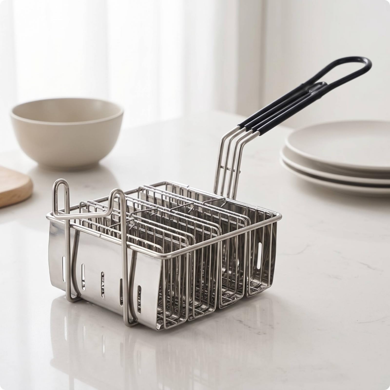 Gralara Cesta Freidora con Mango smontable Acero Inoxidable Profesional para Cocina