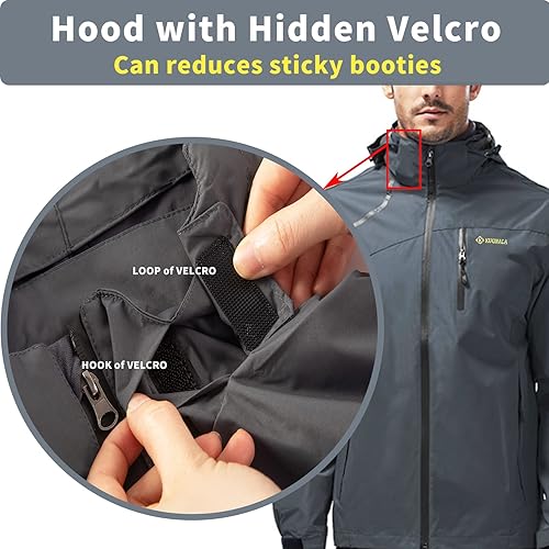 Miniatura 3 de Chaqueta impermeable ligera para hombre, a prueba de viento, chaqueta con capucha para lluvia para correr, senderismo, ciclismo, viajes, M-7XL