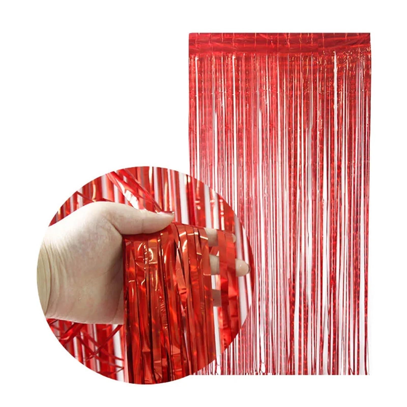 Paquete de 50 cortinas papel aluminio, telón fondo, con flecos plateado for cumpleaños y bodas Para Hogar(Silver)