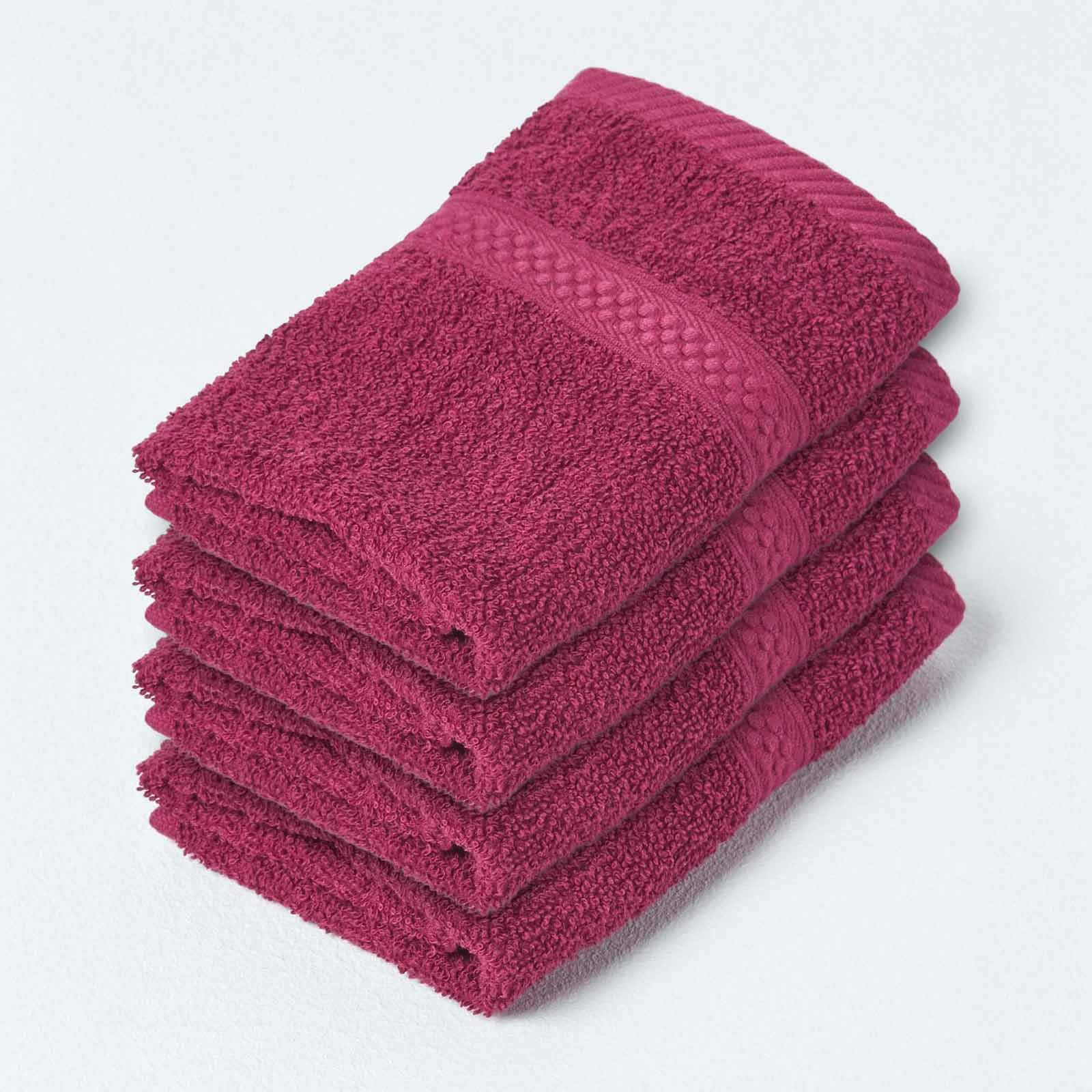 HOMESCAPES Light Blue Turkish Cotton Set of 4 Face Cloths Flannel Super Soft Thick & Absorbent 500 GSM Towel Heavy Weight for everyday Luxury — view 237