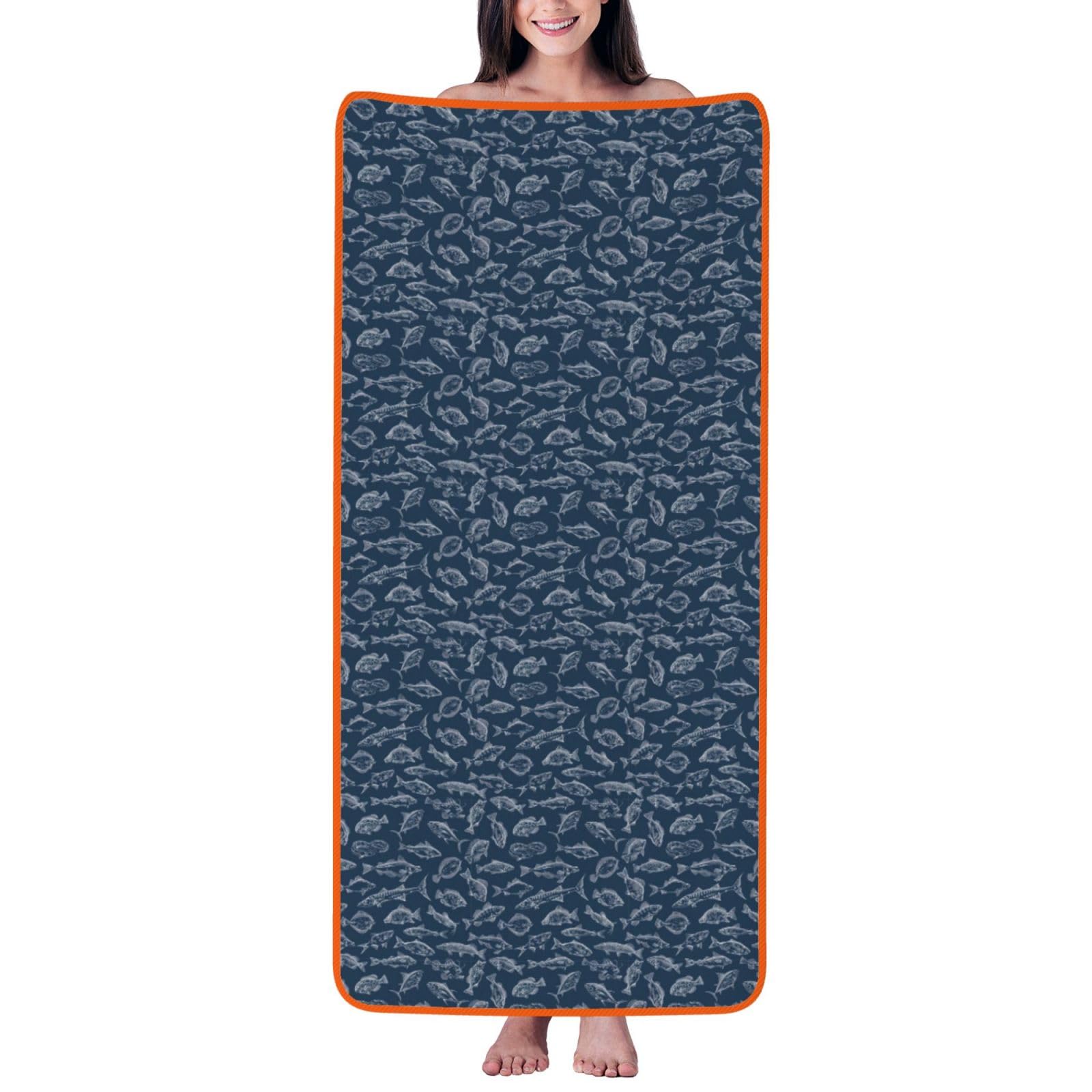 JBJGKHLP Ocean Fishes Print Women Men Couples Coral Velvet Bath Towel Ultra-Soft For Home Bathroom Travel