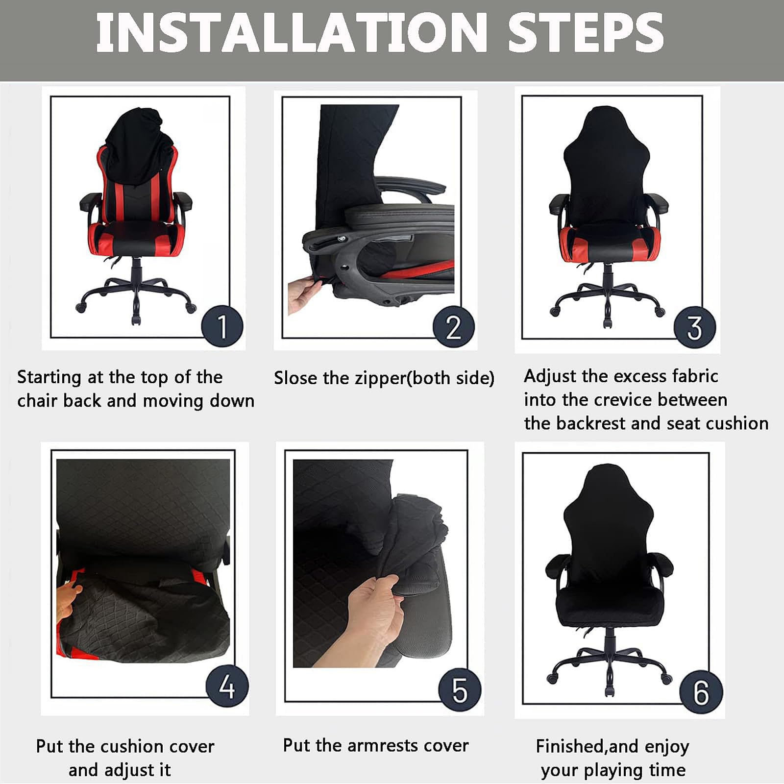 Mswborml Universel Housse pour Chaise de Bureau Ergonomique, Ergonomique Housse de Chaise Gaming Anti Griffe de Chat, Amovible Housse de Chaise de Jeux Housse de Protection Chaise Gaming,D,2PCS Mswborml Universel Housse pour Chaise de Bureau Ergonomique, Ergonomique Housse de Chaise Gaming Anti Griffe de Chat, Amovible Housse de Chaise de Jeux Housse de Protection Chaise Gaming,D,2PCS