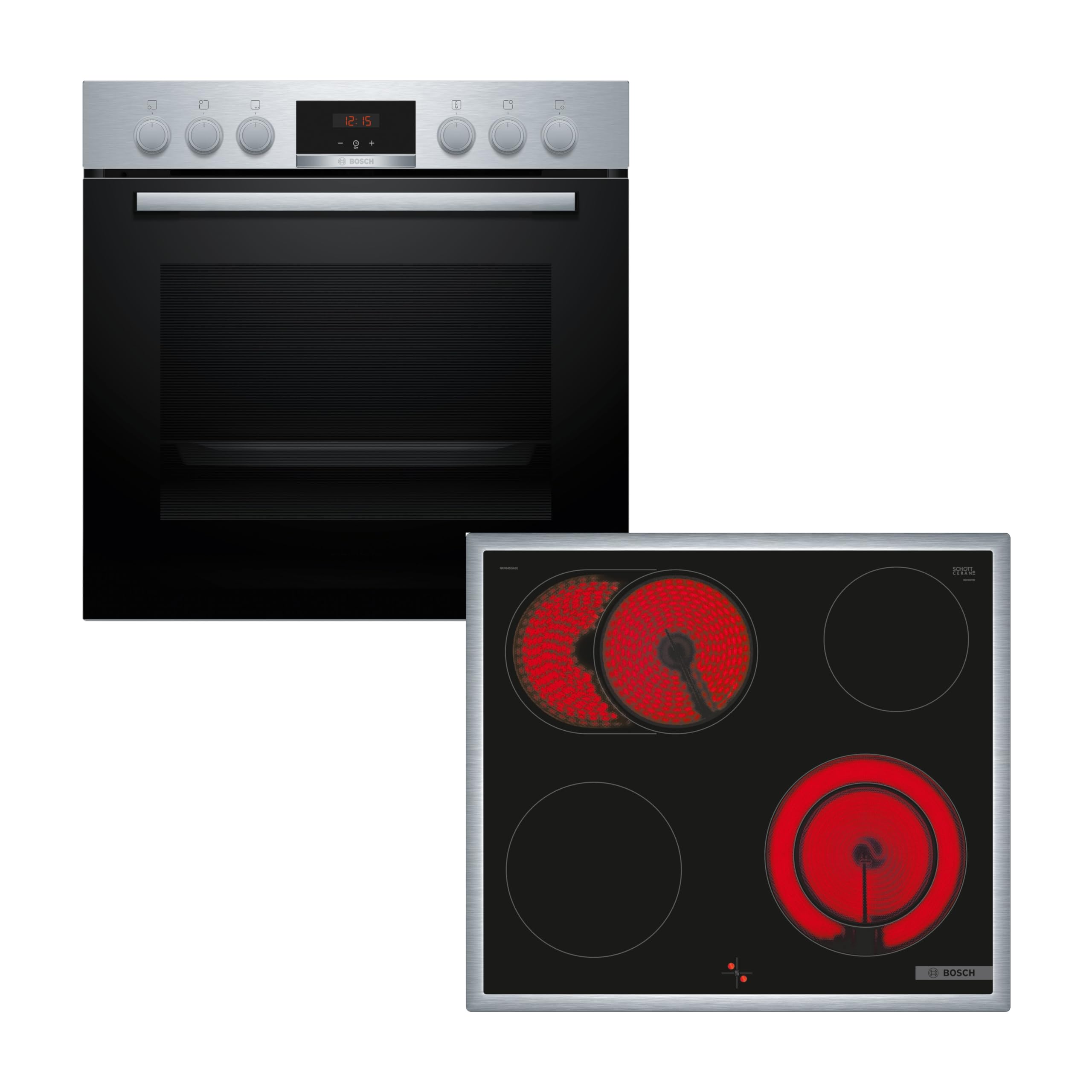 BOSCH Einbau-Herd-Set HEB513BS3 + NKN645GA2E (Serie 4, 60 cm)