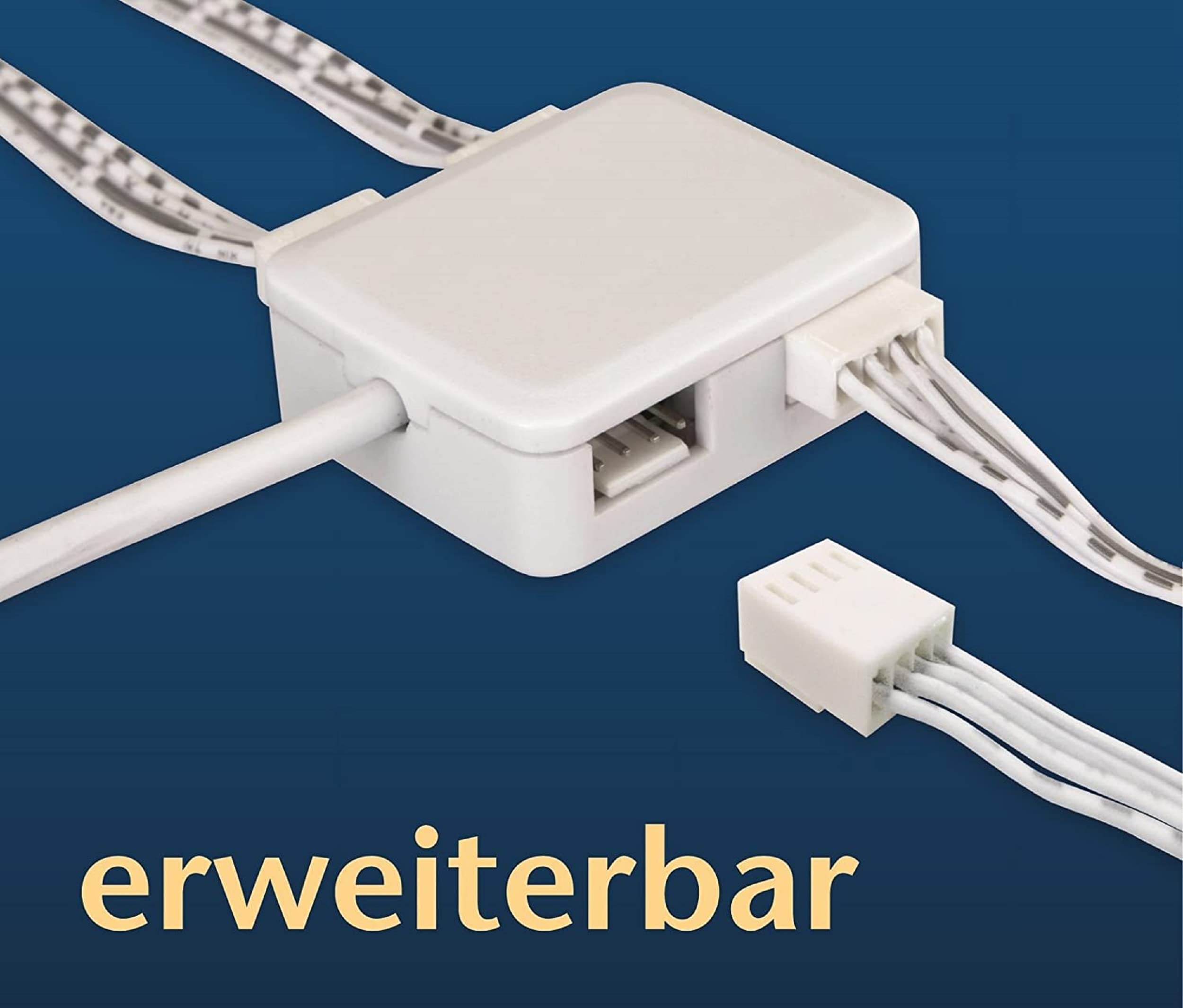 Trango 7er Set RGB Farbwechsel LED Glaskantenbeleuchtung inkl. Fernbedienung 5022-07 Schrankbeleuchtung Glasbodenbeleuchtung Vitrinenbeleuchtung Clips Möbelbeleuchtung Licht für Ihre Vitrine
