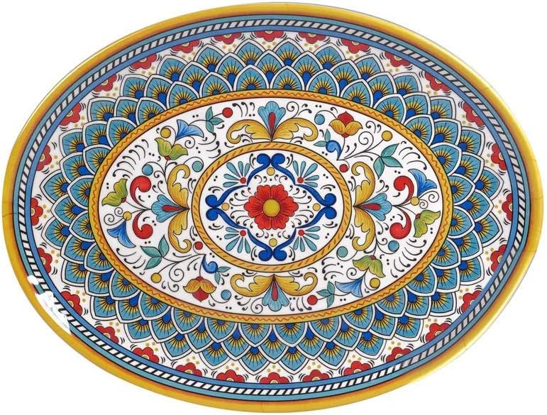 Certified International 28185 Portofino Oval Platter, Melamine Heavy Weight, 680 Grams, 18-inch Length