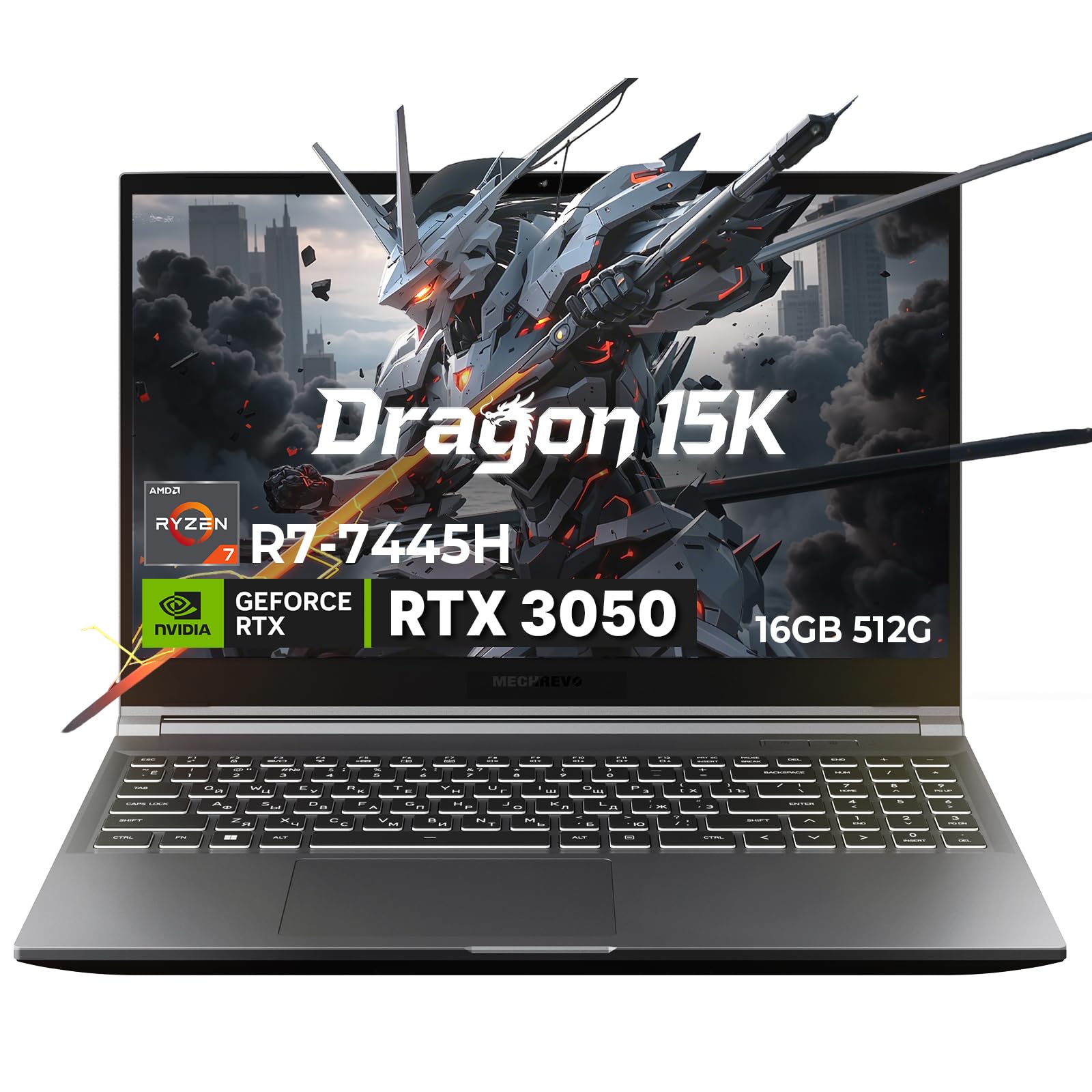 mechrevo 15.6ゲーミングノートPC　i7-12650H/rtx4060 140w 2k/165hz Mechrevo Gaming Laptops With AMD Ryzen 7 7735H CPU & NVIDIA