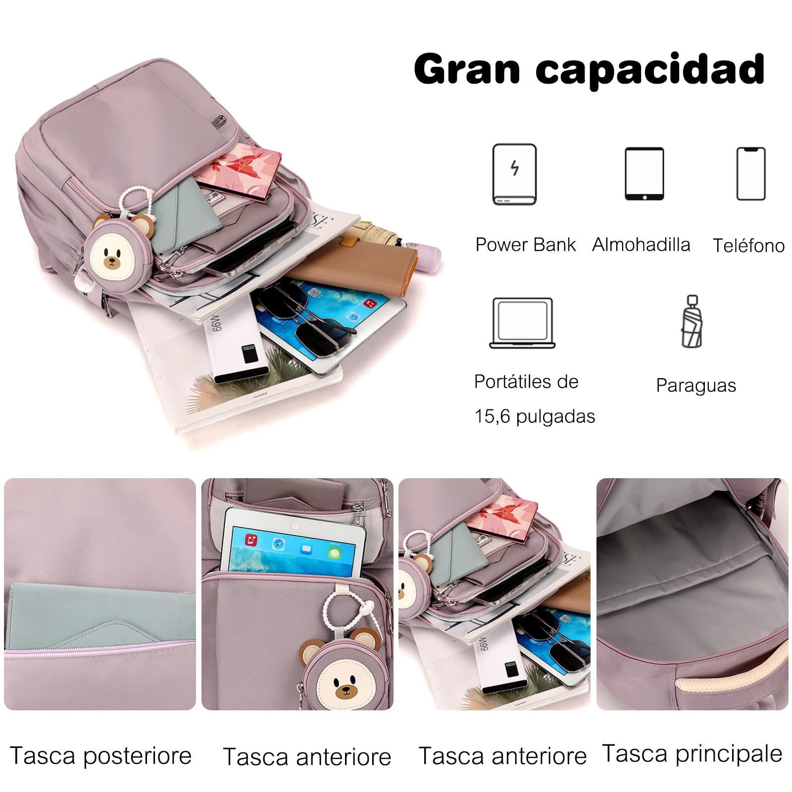 FANDARE Mochilas infantiles Mochila Escolar para Niños y Niñas Mochilas tipo casual Bolsas escolares con monedero Estudiante Universitario Adolescentes marcha Mujeres Hombre Bolsos mochila