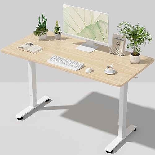 Miniatura 10 de Veken Escritorio Eléctrico de Pie Pequeño de 39.4", Altura Ajustable para Sentarse y Pararse, Superficie de Madera, Escritorios de Computadora PC