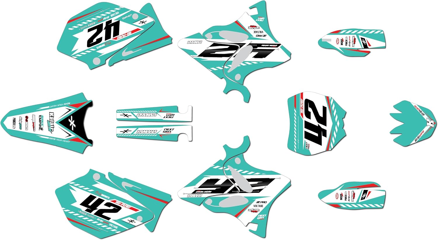 Graphics Kit for Yamaha YZ125 / YZ250 (2002-2014) LETHAL Series Blue 9 Mil - Easy Go - Dirt pit bike motorcycle stickers, dirtbike racing automotive decal motocross accessories no-plastics