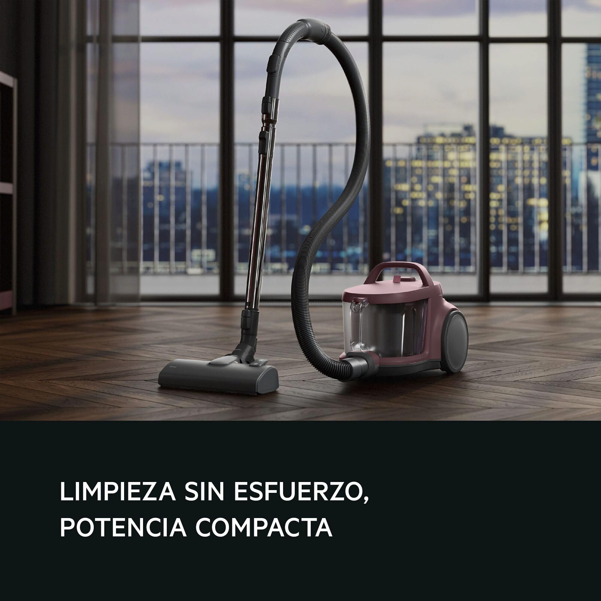 AEG Aspiradora de Trineo Sin Bolsa AL51C1DRF, 1000W, Filtro Hygiene Lavable, 78dB, Depósito de 2L, Radio de Acción de 9m, Adecuado para Suelos Duros y Alfombras, Rojo