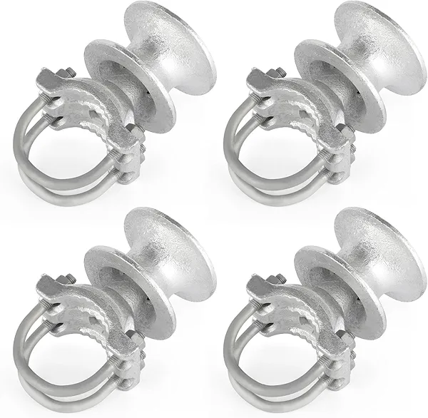 Wmebee Mini Cantilevered Gate Rollers, Fits 2-3/8" Post & 1-5/8" Rail Fence Gate Kit, Sliding Gate Rollers, Cantilevered Chain Link Fence, Set of 4 Sliding Gate Hardware (Gen 2)