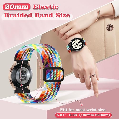 Miniatura 5 de Correa elástica trenzada de 0.78 pulgadas compatible con Samsung Galaxy Watch 654 de 1.575 pulgadas, 1.732 pulgadas, Galaxy Watch 6 ClassicWatch 4