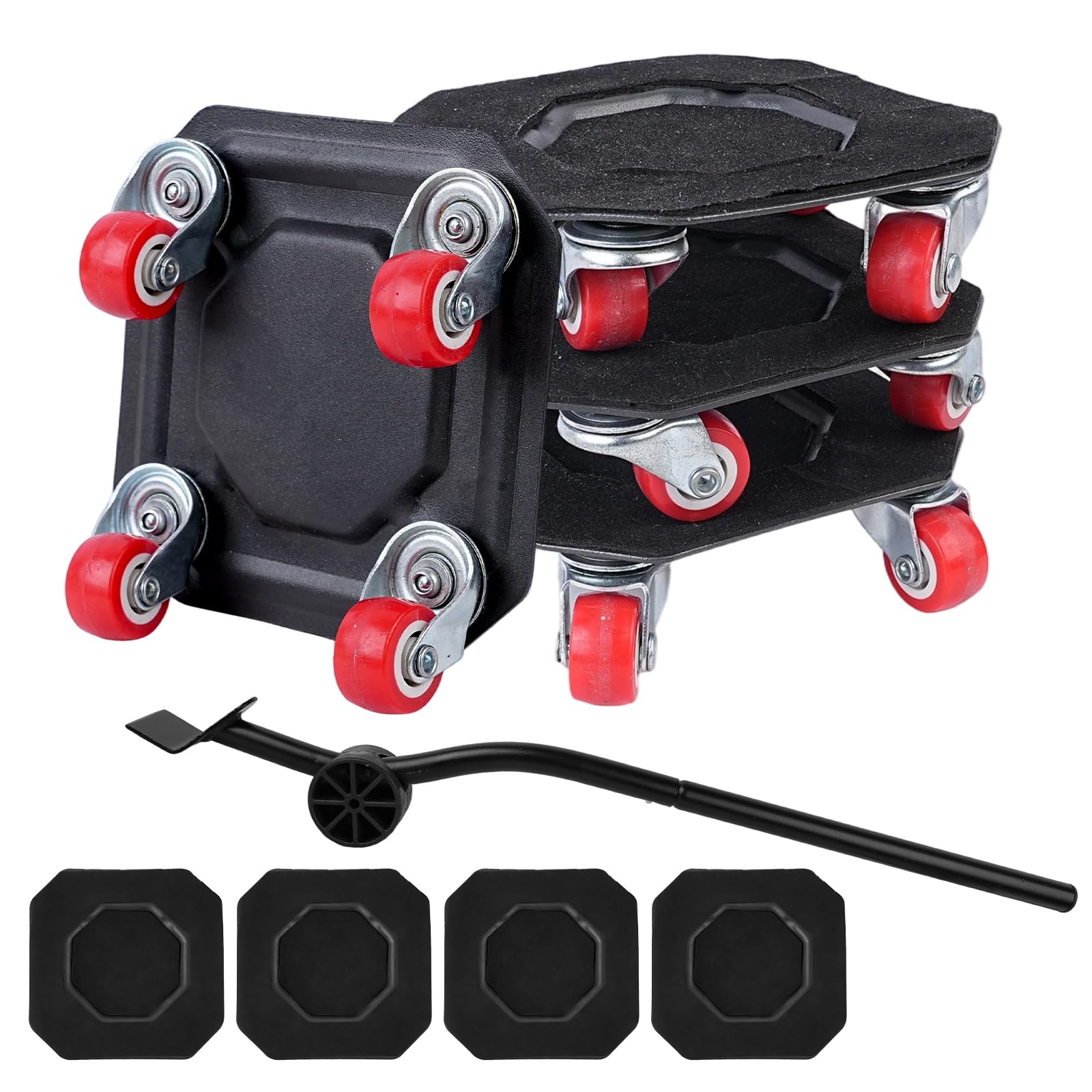 Furniture Mover with 360°Wheels & Pry Bar Heavy Duty Carbon Steel Furniture Lifter Sliders Tool 500KG Max Load Capacity Furniture Sliders for Appliance Sofa Washing Machine Refrigerator