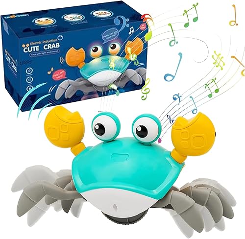 MAXGLAM Juguetes verdes para bebés para gatear, juguetes para el tiempo del vientre, juguete musical interactivo para regalo de cumpleaños con