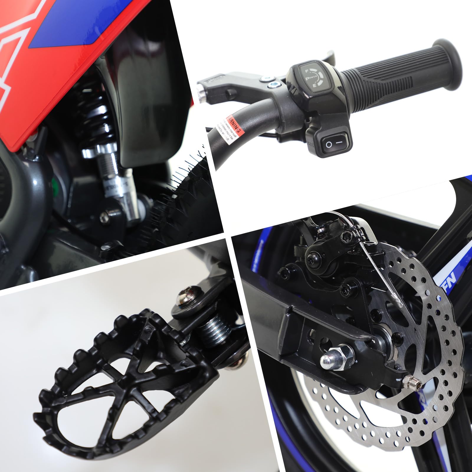 RFN SX-E350 36V Kinder Elektro Dirt Bike Elektromotorrad für Kinder 350W Motor 500W Spitzenleistung 14 Zoll Offroad Bike 20 km Reichweite 3 Gänge für 4 bis 8 Jahre