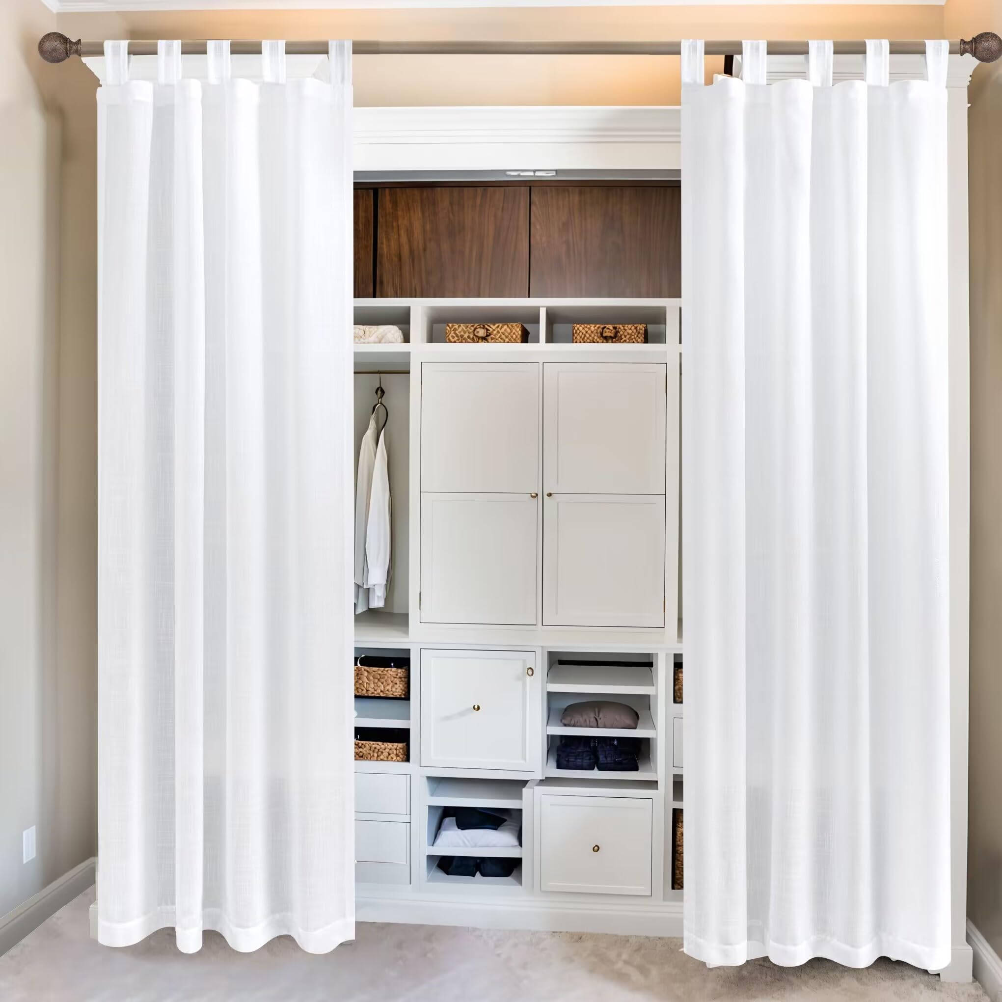 Amazon.com: KOUFALL Closet Curtain for Open Closet Door,Linen