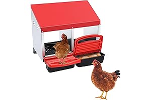 Automatic Chicken Chicken Coop Nest Box for 6 Hens, with Perches, Easy...