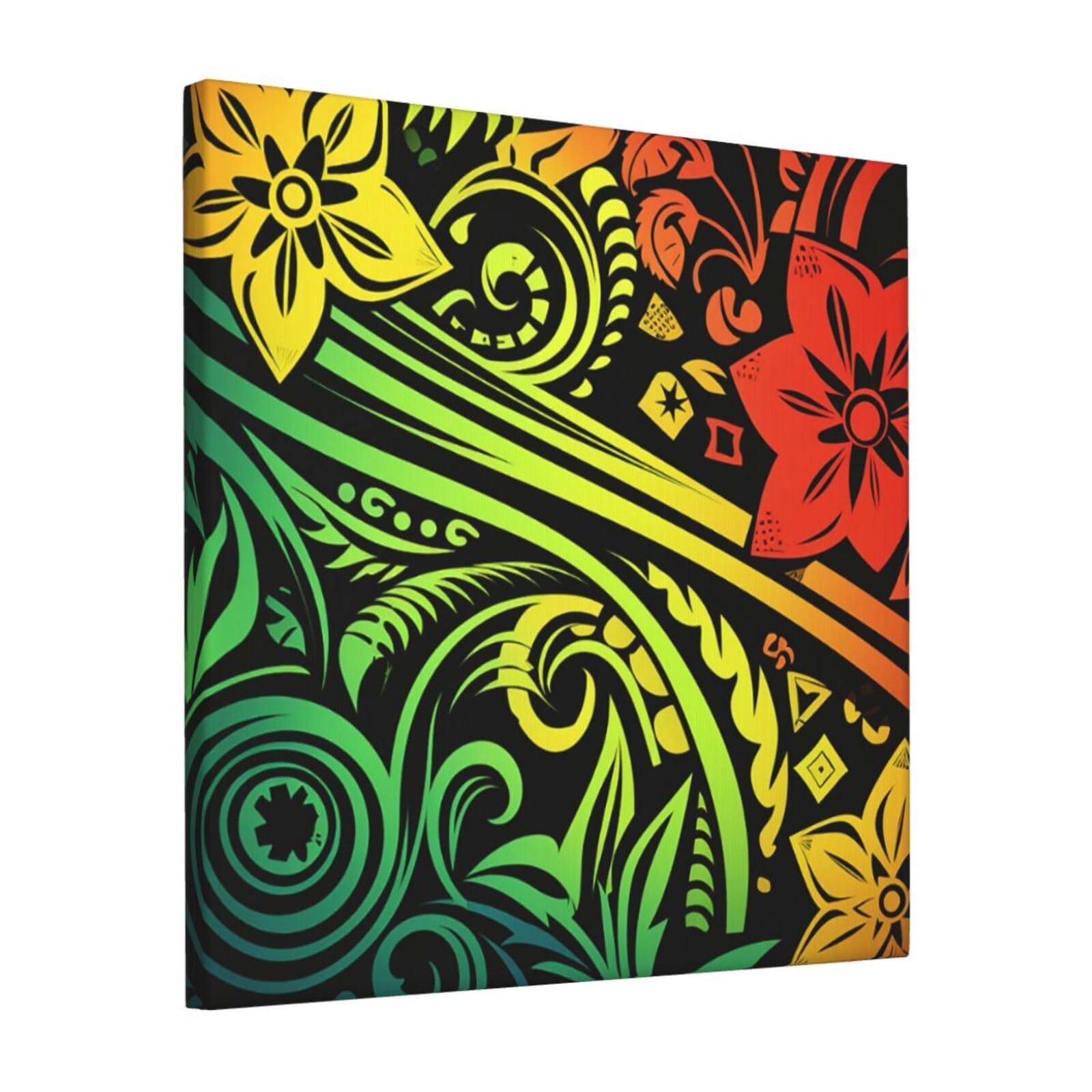 KLOPH Hawaiian tribal style Canvas Wall Art for Living Room 12"x12" Modern Artwork Painting for Bathroom Hanging Canvas Prints Aesthetic Wallart for Bedroom Kitchen Office Wall Decor