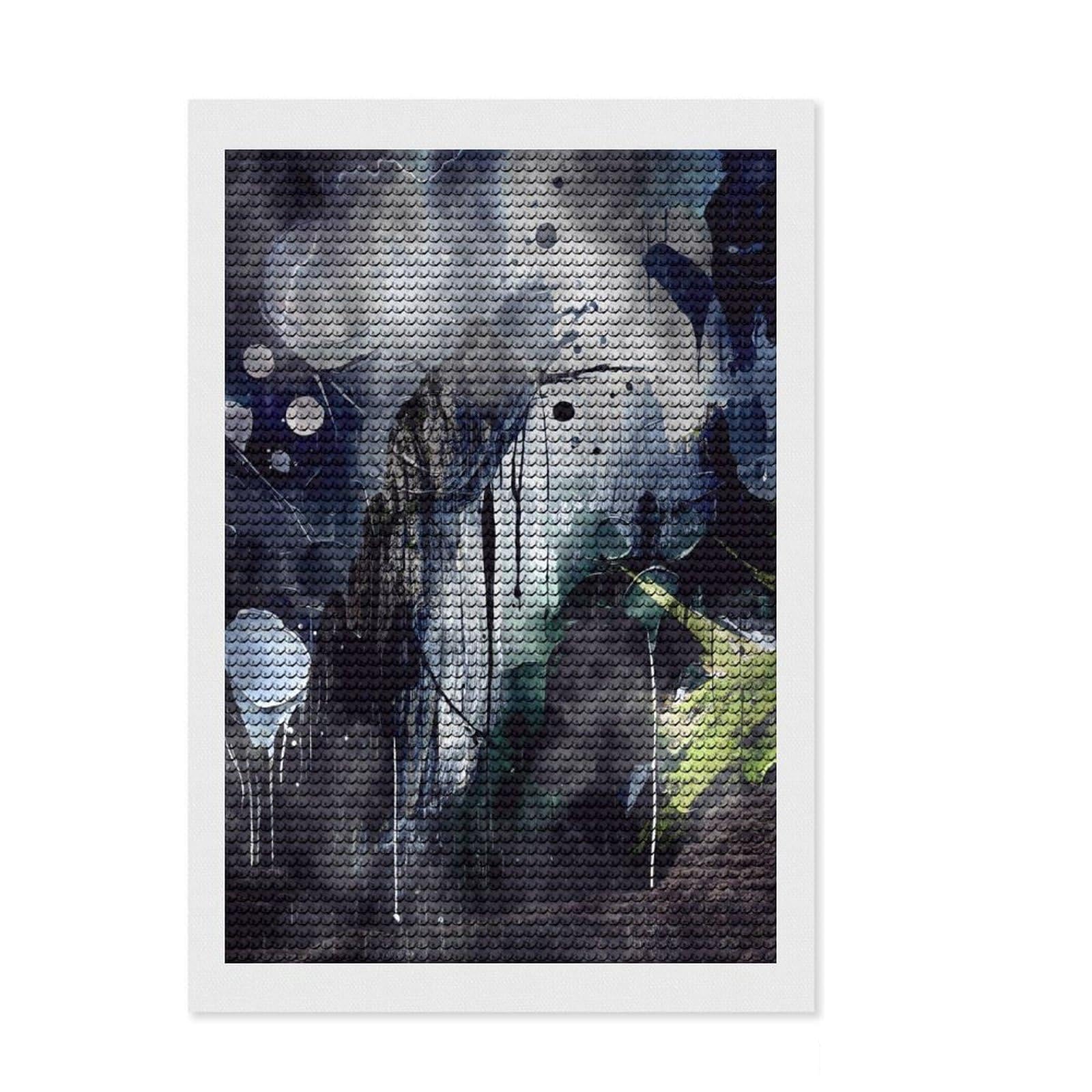 Junmoney Abstract Landscape Painting Round Drill Diamond Painting 8"x12", for Women, Pleasing Wall Art Project, Boho Decor, Thoughtful Handmade Gift