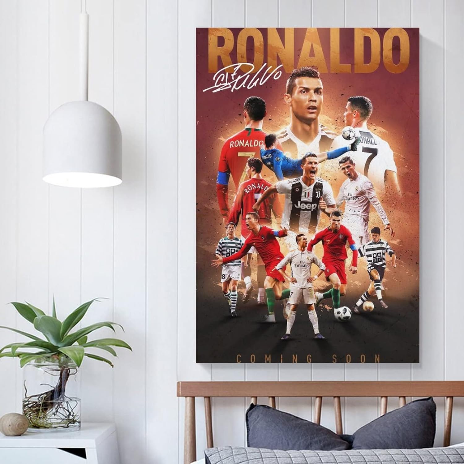 Cristiano Ronaldo Poster 2 Wall Art Canvas Print Poster Home Bathroom Bedroom Office Living Room Decor Canvas Poster Unframe: 12x18inch(30x45cm) - Image 5