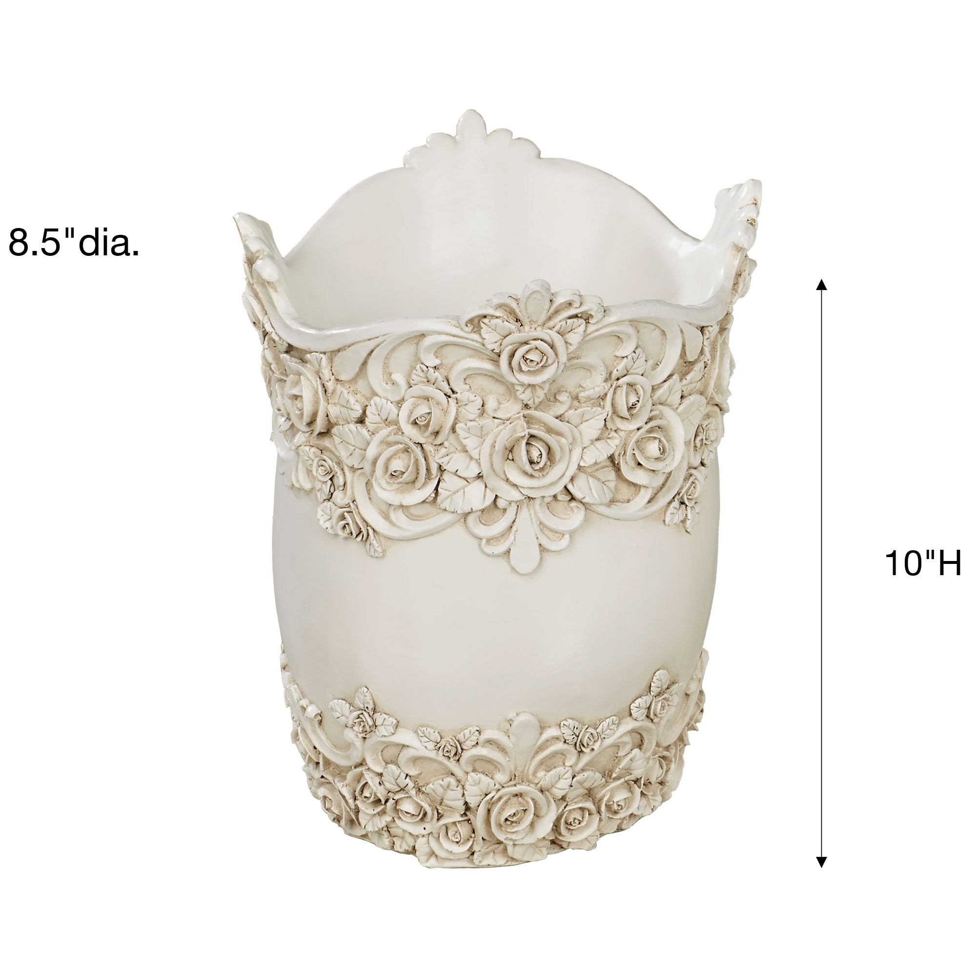 Amazon.com: Touch of Class Victoria Rose Antique Ivory Wastebasket
