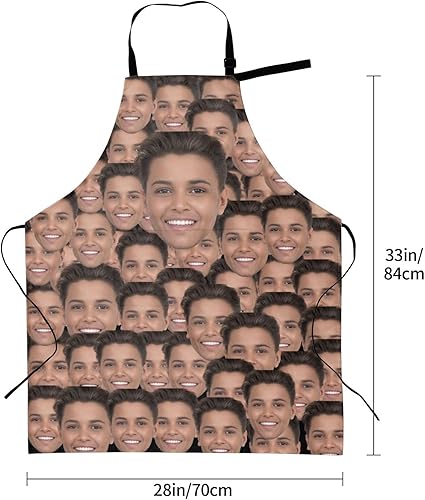 Miniatura 47 de Delantal unisex con babero ajustable personalizado para hombres y mujeres, delantales de cocina personalizados para fotos, 33 x 28 pulgadas Delantal