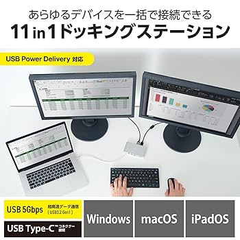 ELECOM USBハブ DST-C28SV 11ポート　未使用品 Amazon.co.jp: エレコム USBハブ ドッキングステーション 11-in