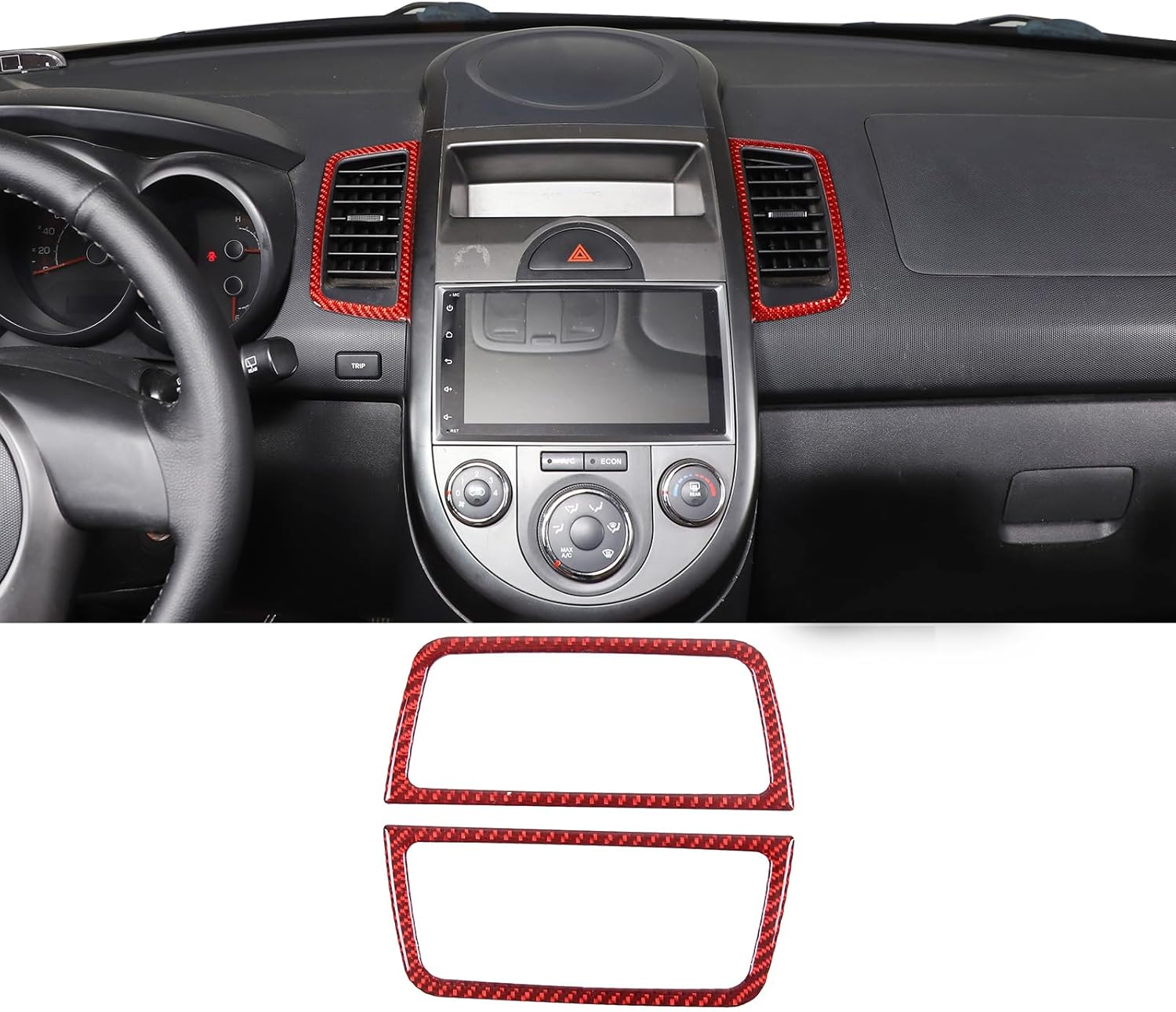 PIUGILH Scheibenwasser Rinne Abdeckung FIAT 500 2007-2025 - Carbon Optik ABS