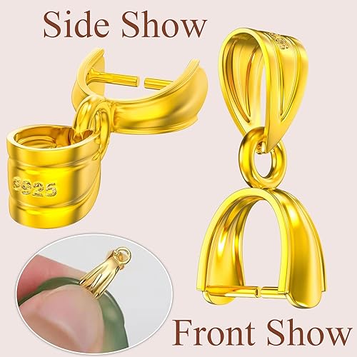 Miniatura 2 de OHINGLT Fianzas de plata de ley 925 para fabricación de joyas, conectores de cierre colgante, clip de collar, cierres de joyería para collares y