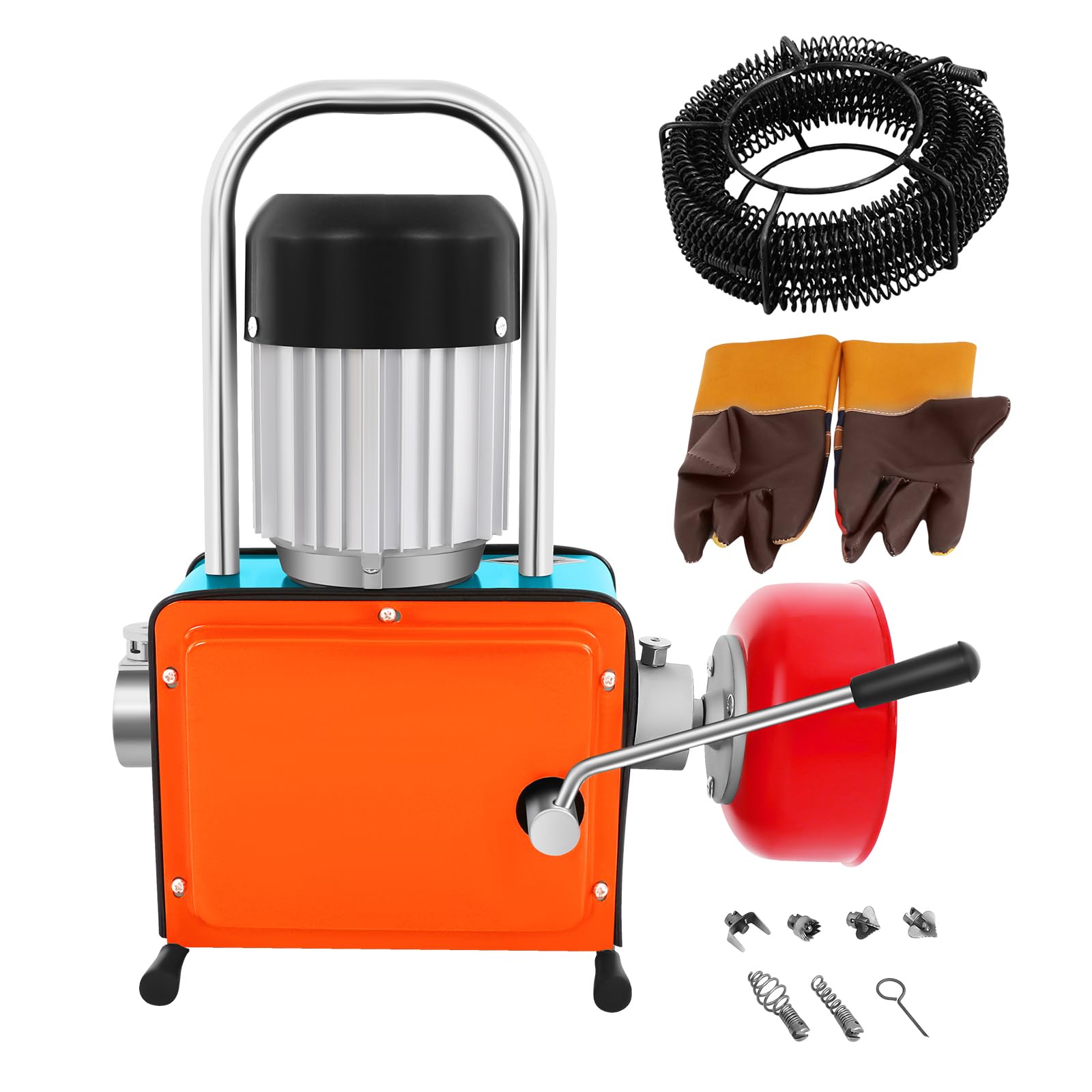 1000W 220V Elektrische Rohrreinigungsmaschine, 400r/min Rohrreinigungsspirale mit 30m Reinigungslänge, Profi Kanalreinigungsmaschine für Ø20-150mm Rohrleitungen