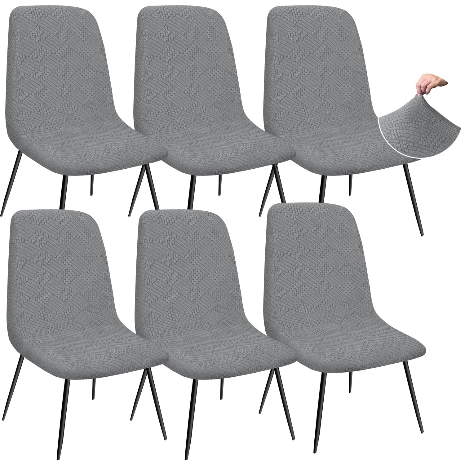 Granbest Jacquard Thickened Elastic Dining Chair Covers, Low Back Chair Slipcovers for Hotel Banquet, Wedding