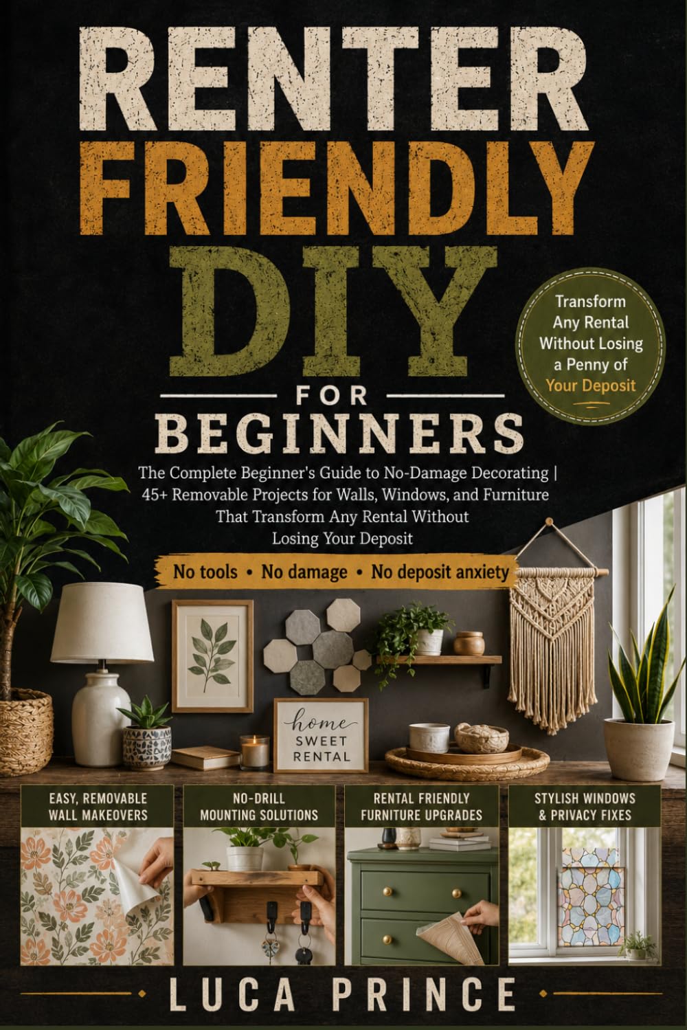 Renter Friendly DIY: The Complete Beginner's Guide to No-Damage Decorating | 45+ Removable Projects for Walls, Windows, and Furniture That Transform Any Rental Without Losing Your Deposit