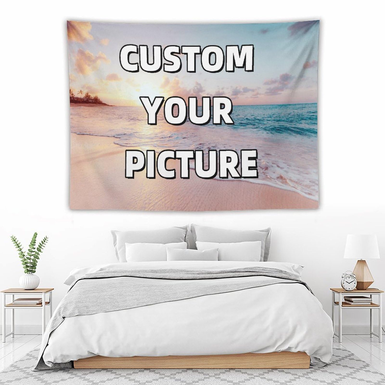 Tnfhsoft Custom Wall Tapestry Hanging For Bedroom, Personalised Wedding Graduation Backdrop With Photo Text, Wall Tapestry Bedroom For Room Decor Wedding Family Memorial Gift