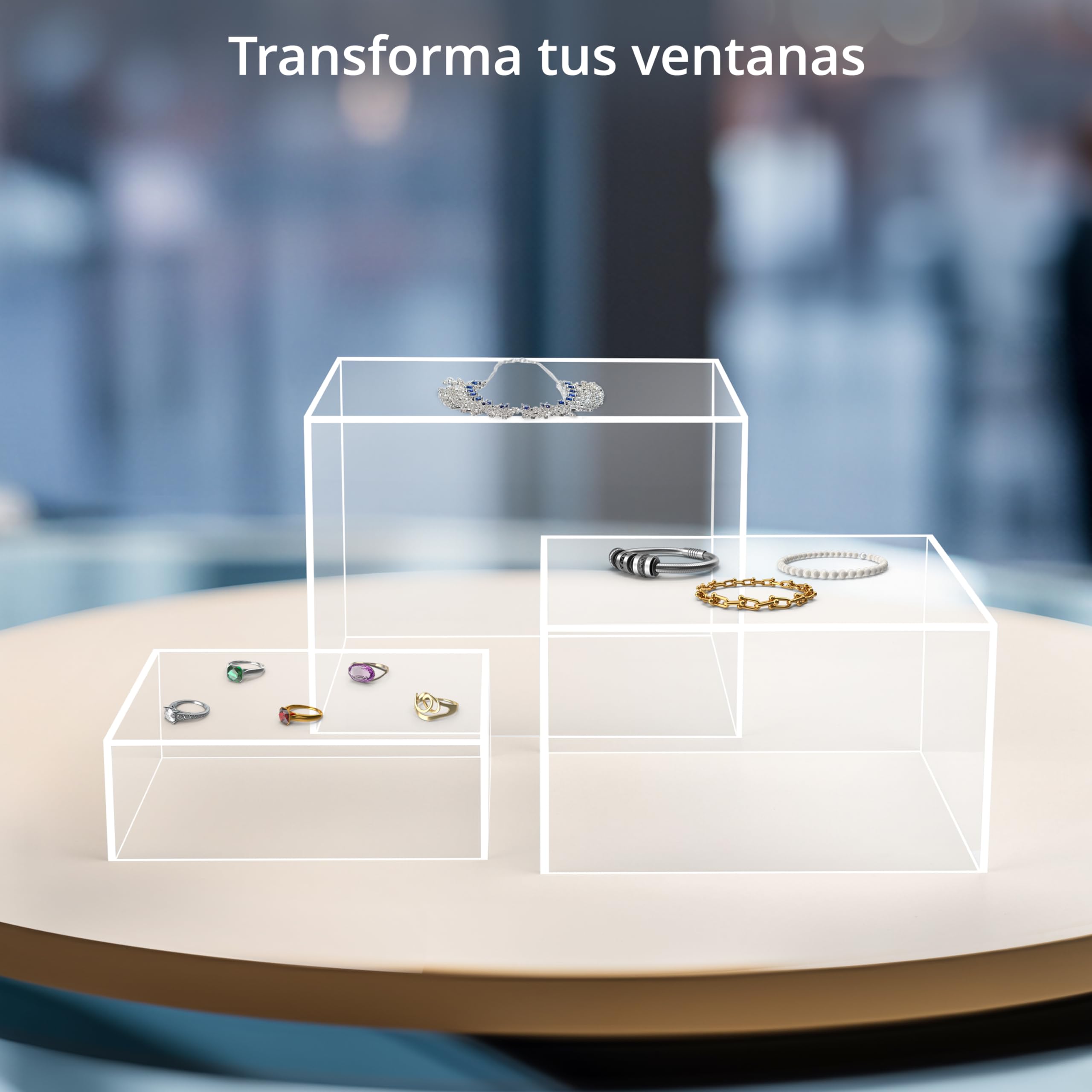 Winter Shore Vitrina Expositora Cubo de Acrílico [Pack de 3] - Cajas Expositoras Acrílicas con Fondos Huecos - Urna Metacrilato Cuadrada Transparente de Almacenamiento - Pequeña, Mediana, Grande