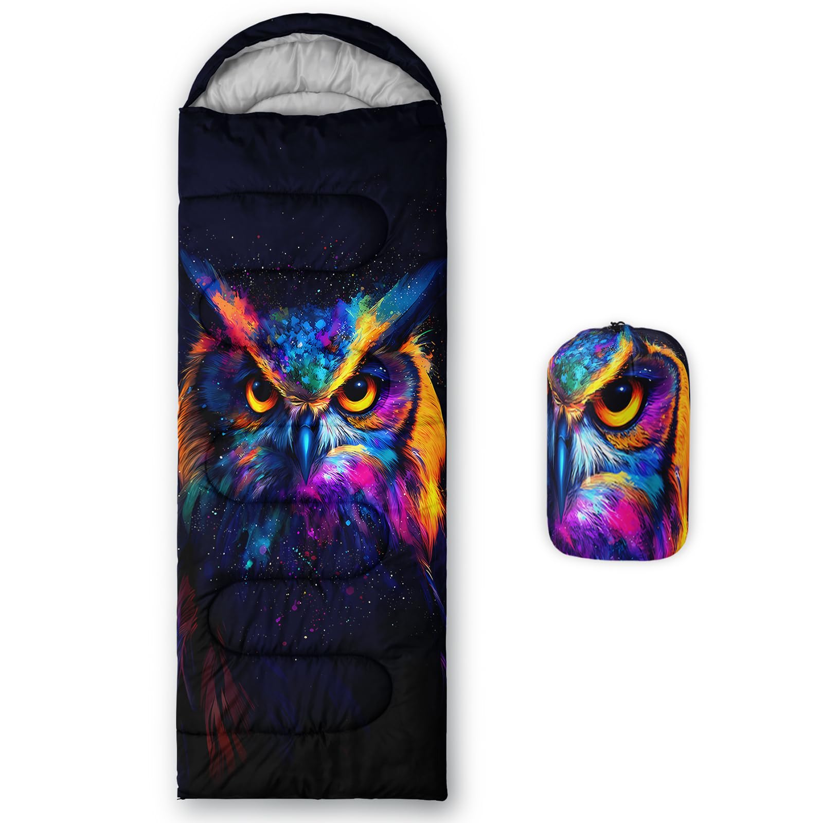 QOOMO Ball Flower Camping Sleeping Bags,3 Season Warm &amp; Cool Weather,Lightweight,Waterproof Sleeping Bags for Adults &amp; Kids,Traveling,and Outdoors,Camping Gear Equipment