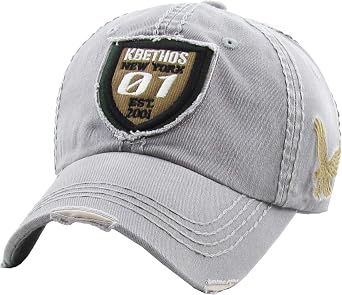 KBETHOS New York Collection NY Vintage Distressed Baseball Cap Dad Hat Adjustable Unisex. Light Gray